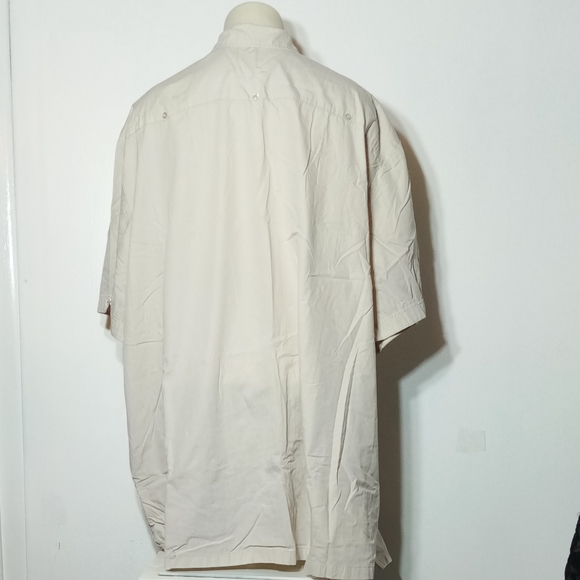 KS Island Beige Guayabera Sz 5XL Tall - Picture 5 of 7